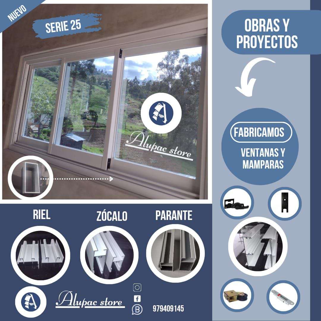 Ventanas y Mamparas en sistema SERIE 25 Inicio Alupac Store